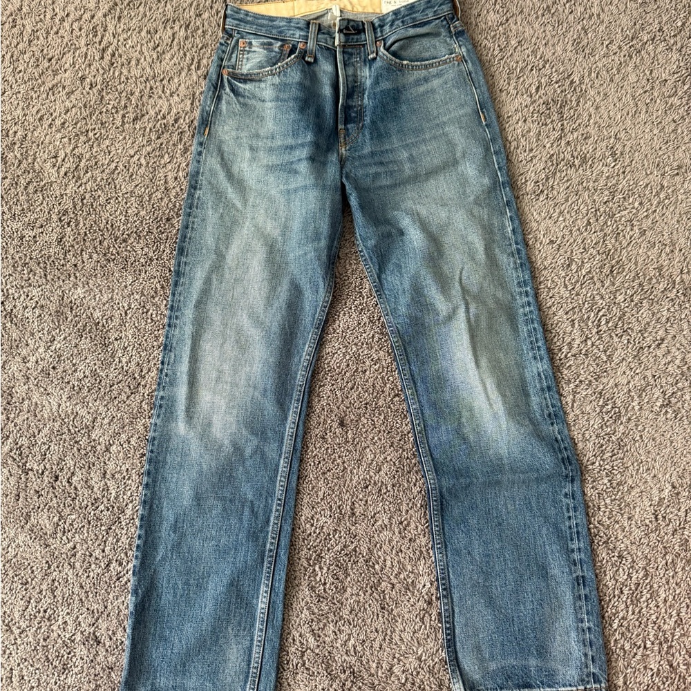 rag & bone Straight Leg Blue Jeans